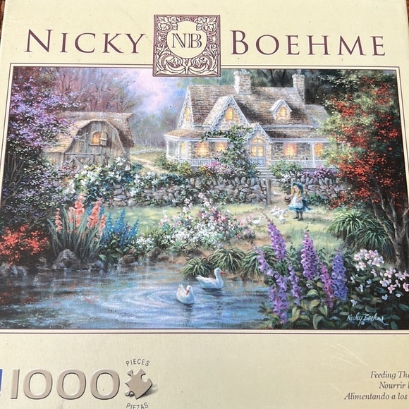 SURE-LOX Puzzles Nicky Boehm Feeding the Geese 1000 Piece Jigsaw Puzzle - Picture 3 of 5